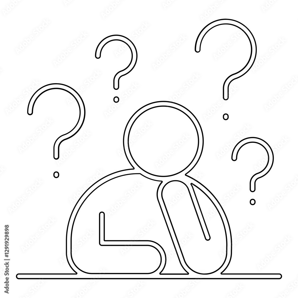 Poster problem icon in line style