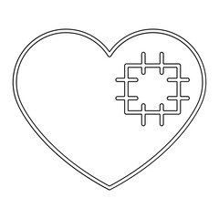Obraz premium Broken heart icon in line style