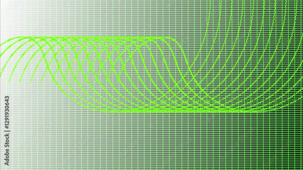 Poster seamless loop background with light blue digital grid smoothly waving with glow effect. technology a