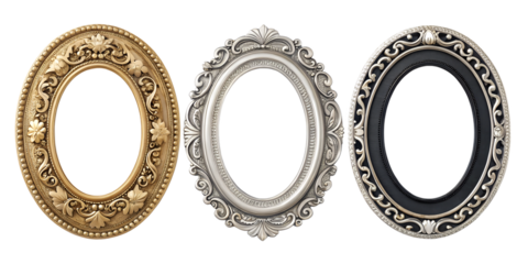 Vintage oval round photo frame, decorative picture frame, Cut Out