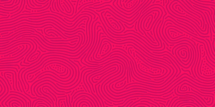 Abstract pattern background. Organic halftone background. Vector organic pattern of line and dots maze and irregular cells on red background