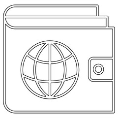 E-wallet icon in line style