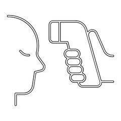 Temperature check icon in line style