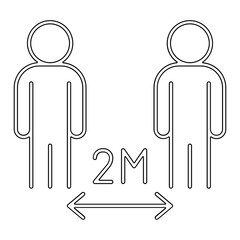 Social distancing icon in line style