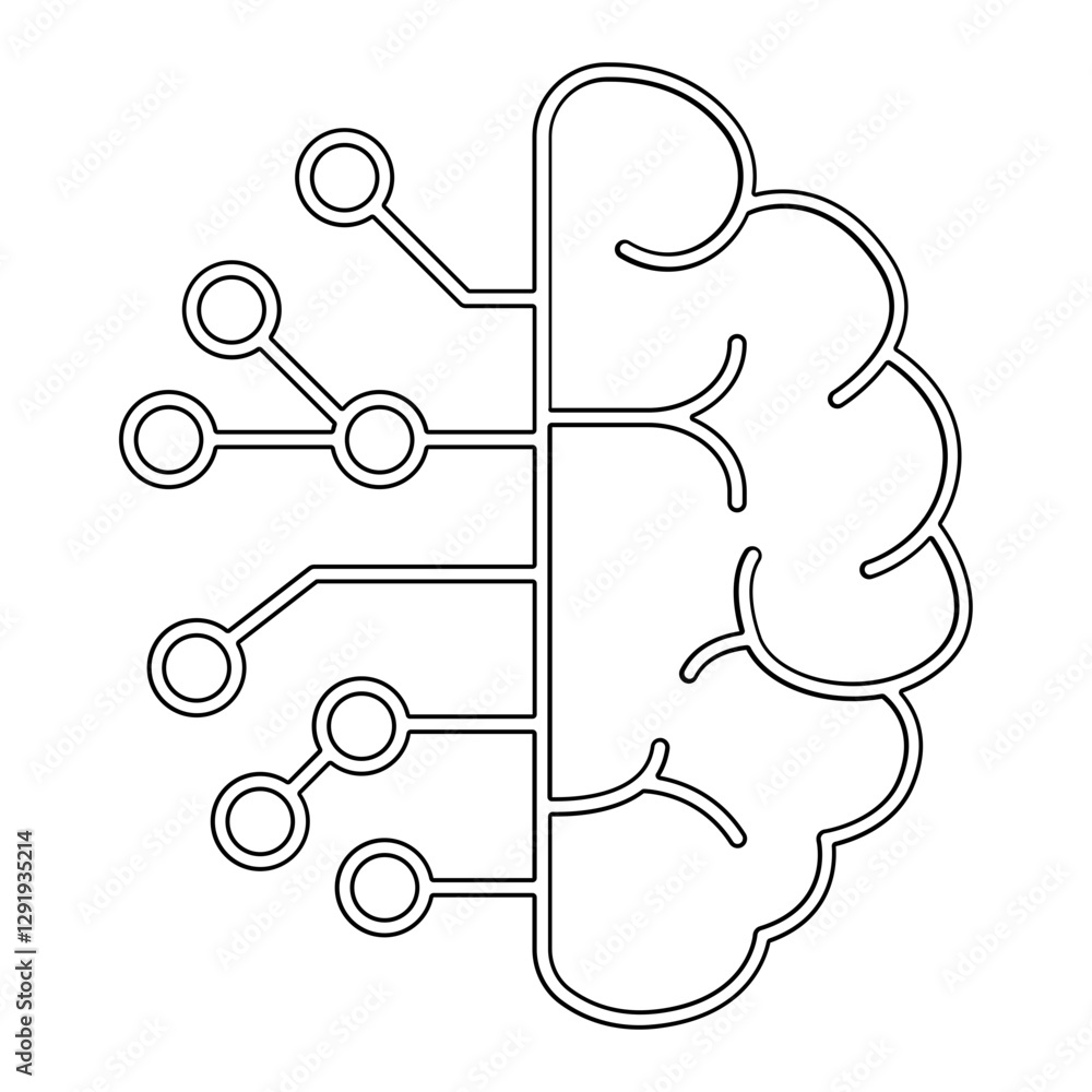 Poster artificial intelligence icon in line style