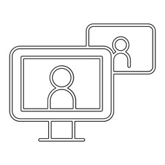 Online meeting icon in line style