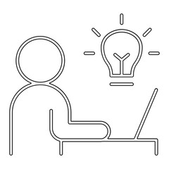 Online education icon in line style