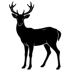 deer silhouette vector isolated on white background