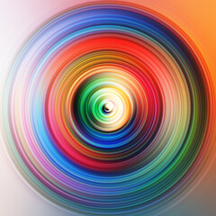 Colorful radial motion effect. Abstract rounded background. Color curves and sphere. Multi color gradient rings and circles wallpaper. Colored texture backdrop and banner.
