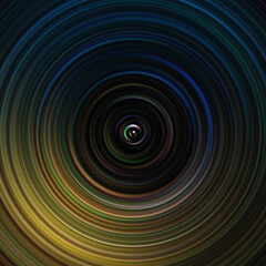 Colorful radial motion effect. Abstract rounded background. Color curves and sphere.