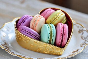  heart gift box with macarons