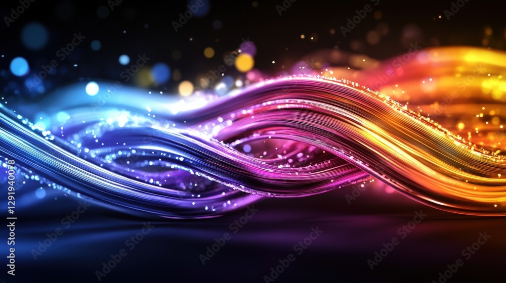 Poster abstract background featuring colorful lines and lights creating a vibrant visual composition