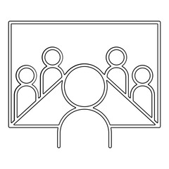 Video conference icon in line style