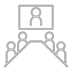 Video conference icon in line style