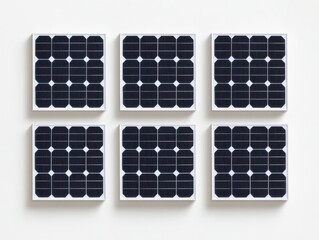 solar panels on white background