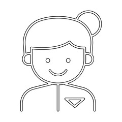 Air hostess icon in line style