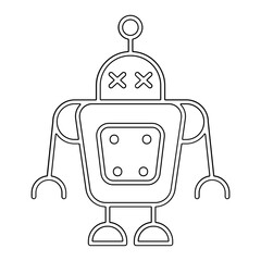 Naklejka premium Robot icon in line style