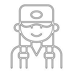 Backpacker icon in line style
