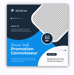 Digital marketing and corporate business service social media post banner template design