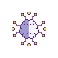 Neural Network vector icon stock illustration