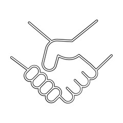 Shake hands icon in line style