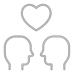 Couple icon in line style