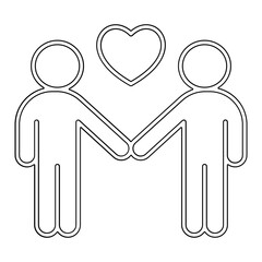 Couple icon in line style