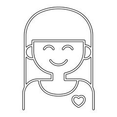 Girlfriend icon in line style
