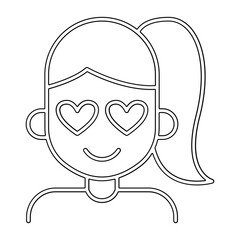 Girlfriend icon in line style