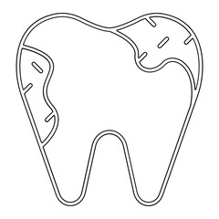 decayed tooth icon in line style