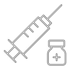 Injection icon in line style