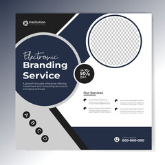 Digital marketing and corporate business service social media post banner template design