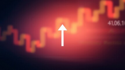 Financial chart shows a promising uptrend, underscored by a bold arrow symbolizing growth and success.