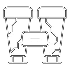 Binoculars icon in line style