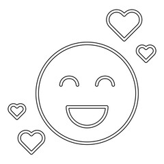 Happy emotion icon in line style
