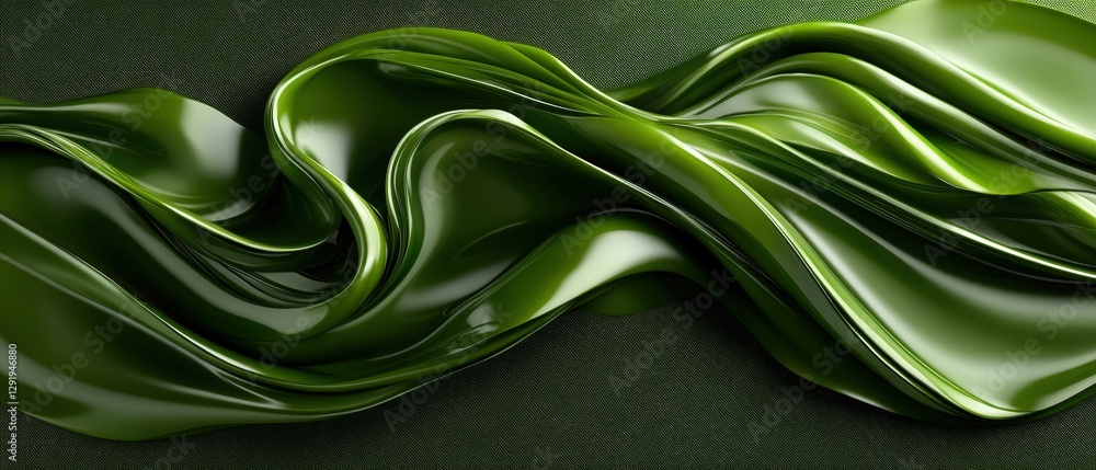 Poster green silk fabric background with subtle texture for elegant design and presentation uses