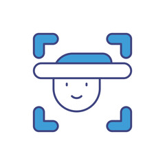 Face Recognition vector icon stock illustration