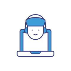 Virtual Assistant vector icon stock illustration