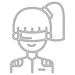 Hero Woman icon in line style