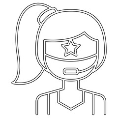Super Woman icon in line style