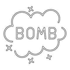 Bomb icon in line style