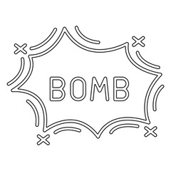 Bomb icon in line style