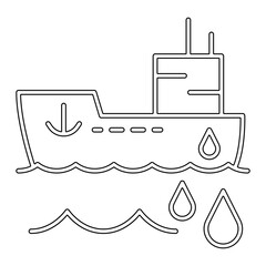Ship waste icon in line style