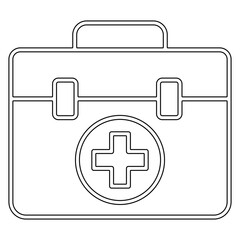 Obraz premium First aid kit icon in line style