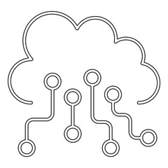 Cloud computing icon in line style
