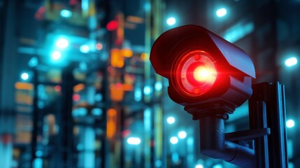 Security Camera with Night Vision in Factory Environment