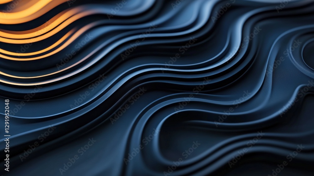 Aufkleber abstract 3d background with wavy lines and textures in soft color palette for digital design project