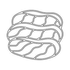 Salmon sashimi icon in line style