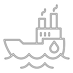 Oil shipping icon in line style