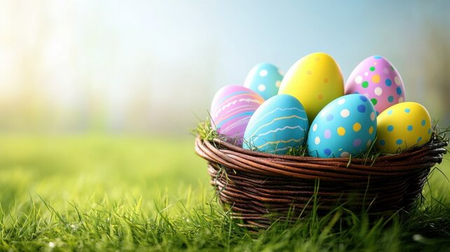 Easter Eggs Nest Spring Basket